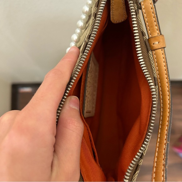 Coach Demi Hampton Monogram Shoulder Bag With Cherry Chain - Picture 7 of 10